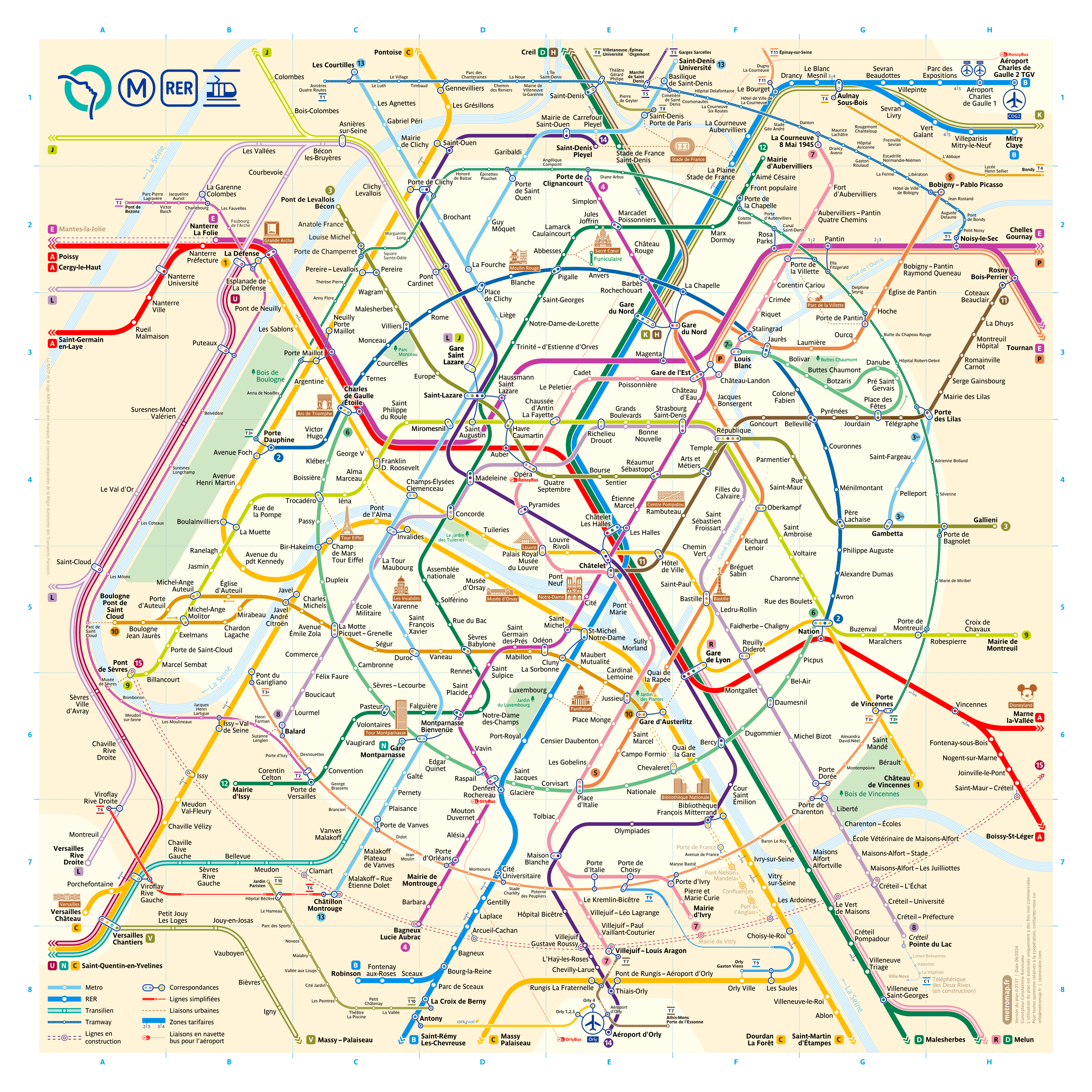 Printable Paris Metro Map